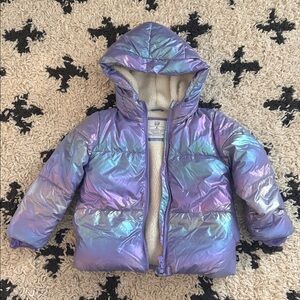 GAP Kids Purple Iridescent Puffer Coat 5t